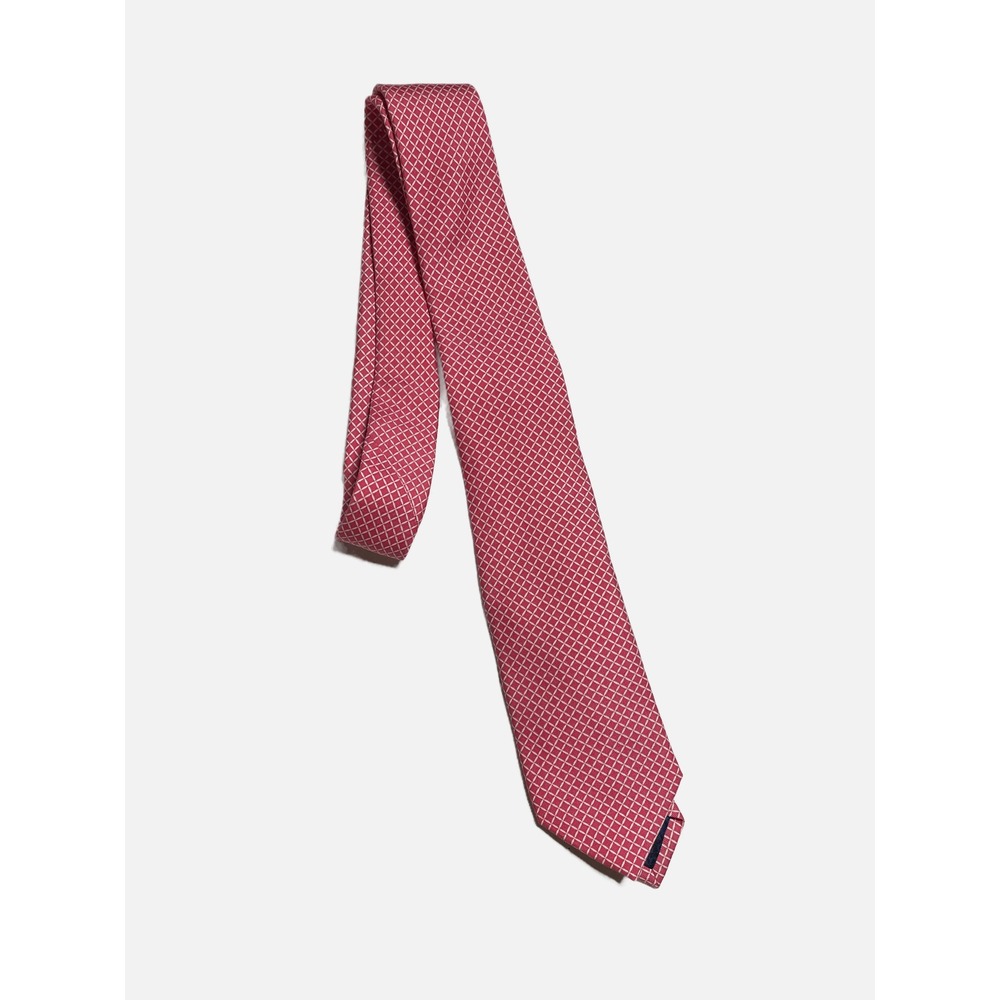 Vineyard Vines Silk Tie Kids OS Pink Micro Grid Geometric Preppy Formal Dressy